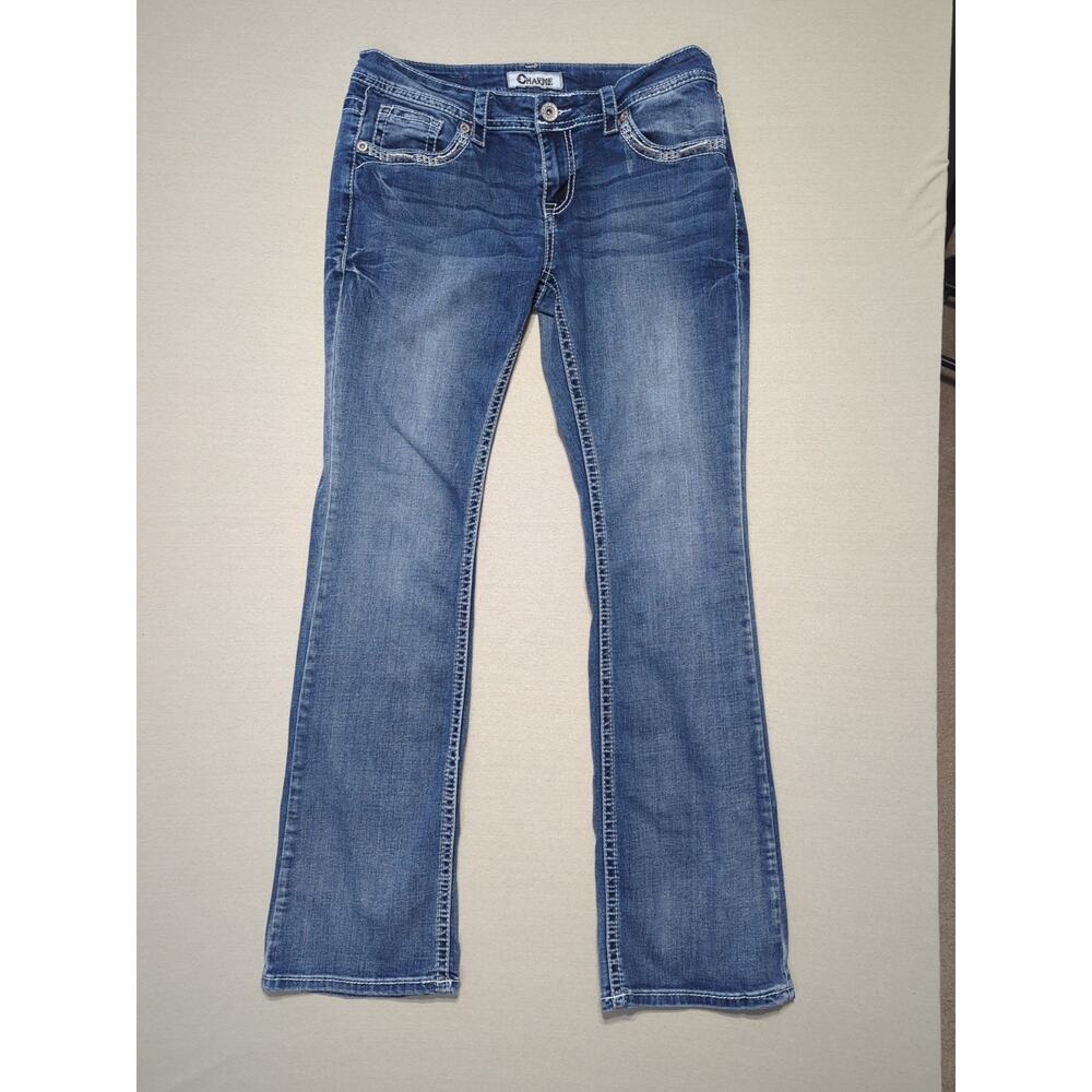 Charme by Grace Aztec Bootcut Jeans Women's 31 Embroidered Low Rise Western Boho - Picture 2 of 8
